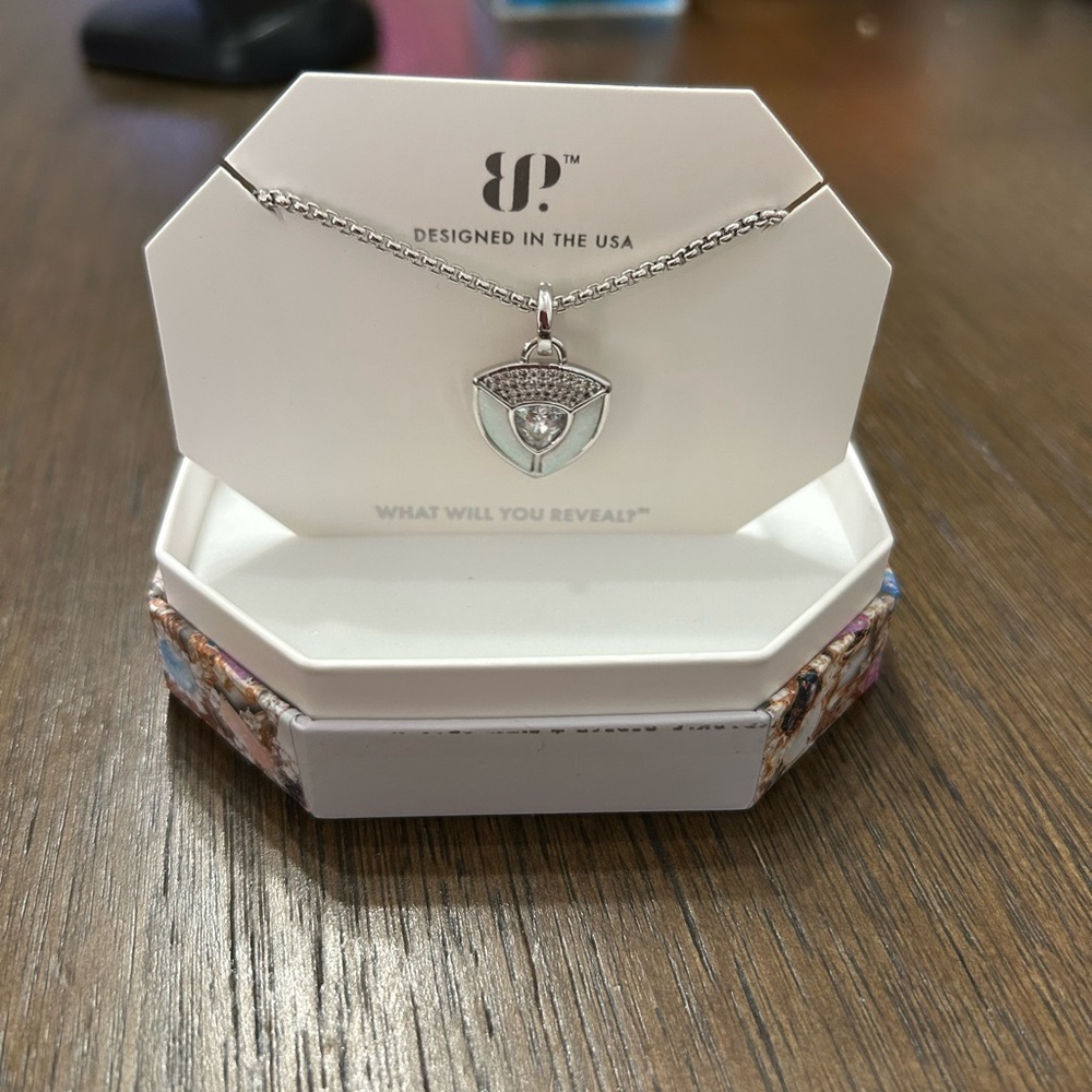 Rhodium Bomb Party October 2025 Necklace with Opal